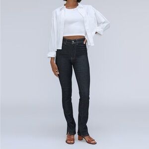 {Everlane} "The Way High Skinny Split Hem" Dark Navy Blue Stretch Denim Jeans